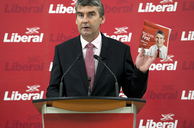 McNeil unveiling the 2013 Liberal platform.