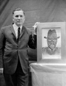 Albert Bender and a drawing of an MIB